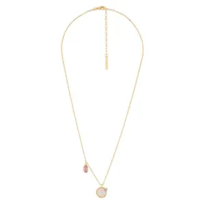 Les Nereides,Quartz And Asymetrical Rhinestones Thin Necklace,One Size