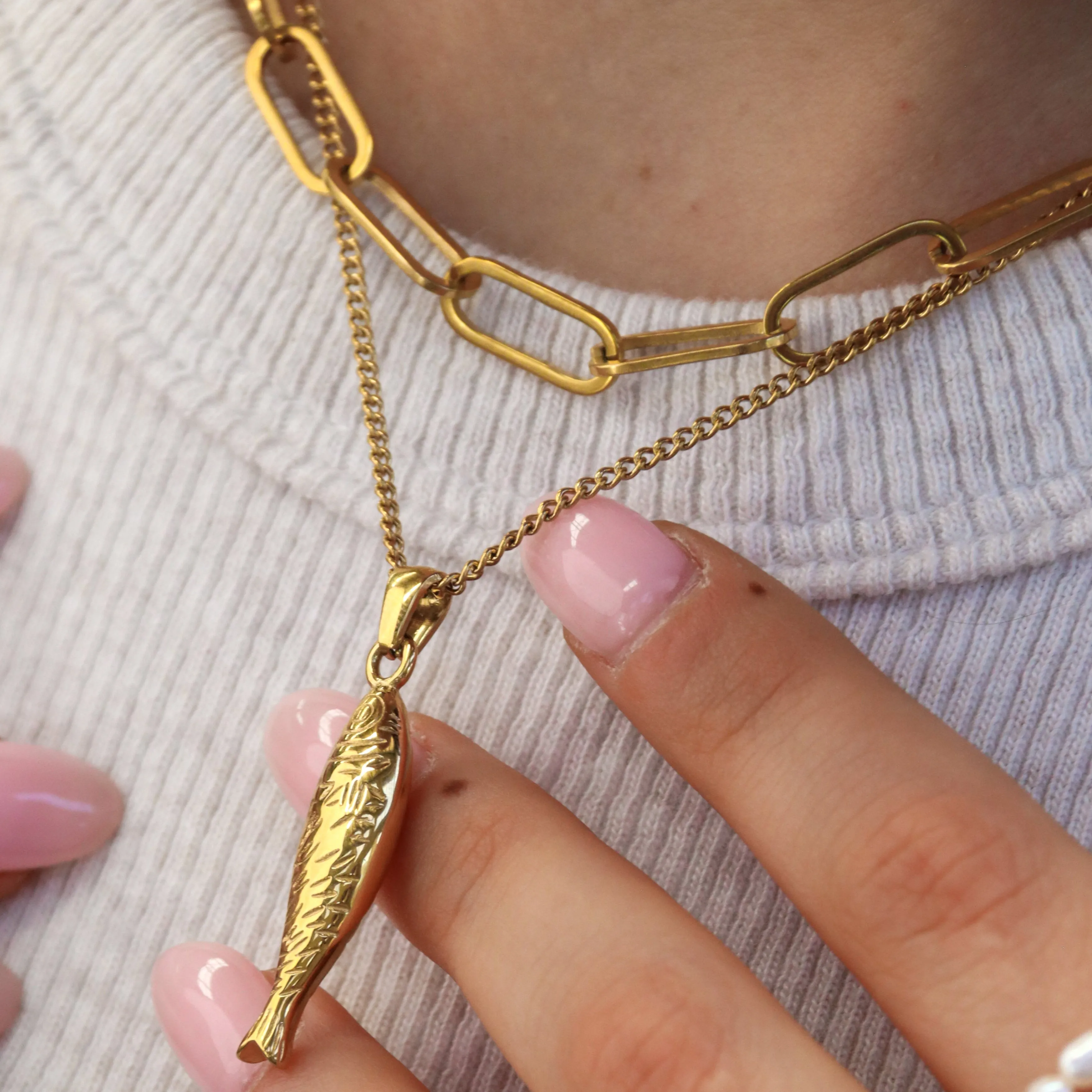 Lizzy | Jumbo Paper Clip Gold Plated Chain