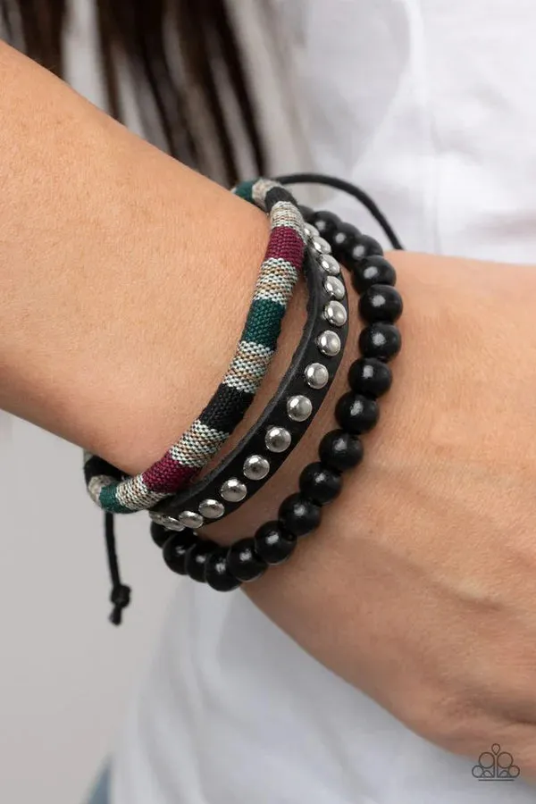Loom Zoom - Black (Wooden and Leather) Urban Bracelet
