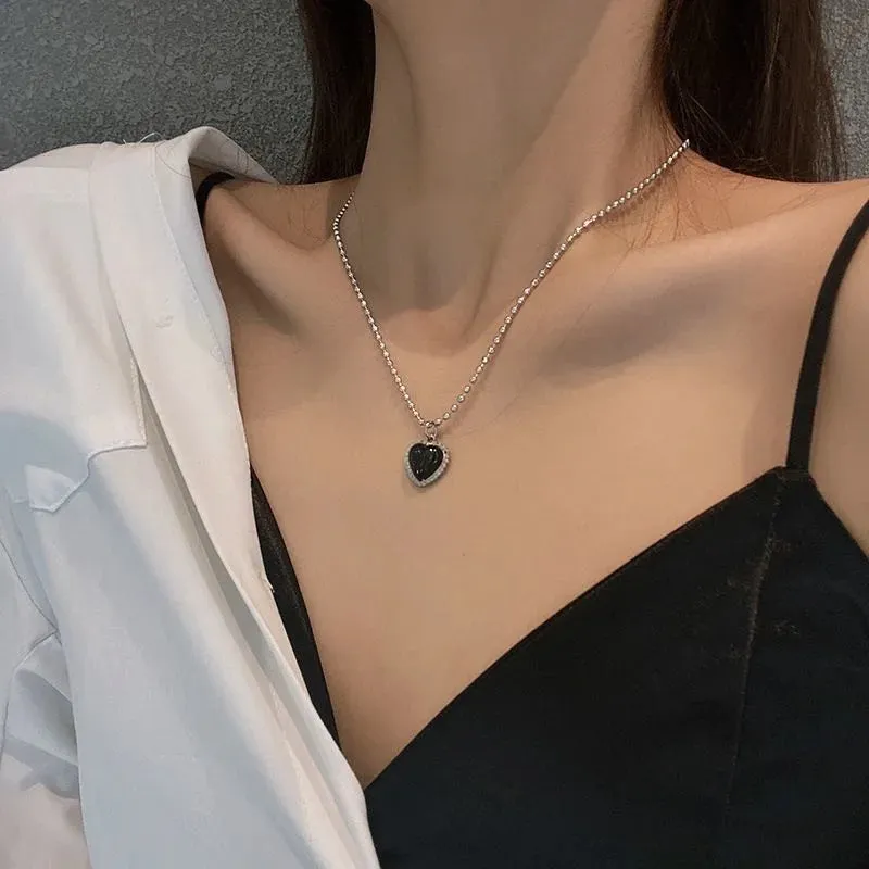 Love Heart Pendant Necklace For Women Men Personality Simple Design Thin Chain Choker Necklaces Jewelry
