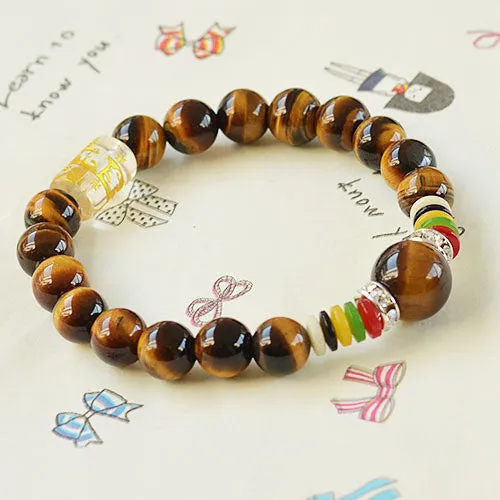 Lucky mantra prayer beads bracelets natural Tiger Eye stone Gem Bracelet men bracelet Christmas gift bracelets jewelry