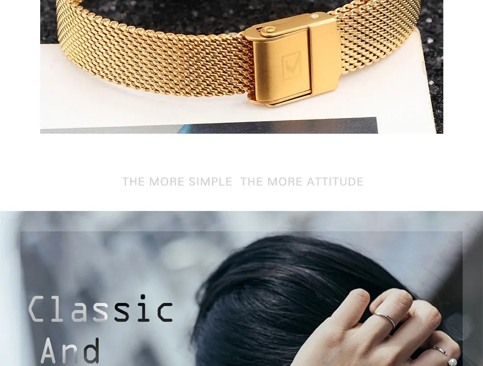 Luxury Brand CURREN Fashion Ladies Watches Rose Gold Mesh Belt Quartz Women Watch Minimalism Rhinestone Female Waterproof Clock