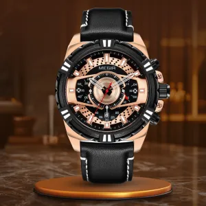 Luxury Quartz Chronograph Military Sport Leather Watch