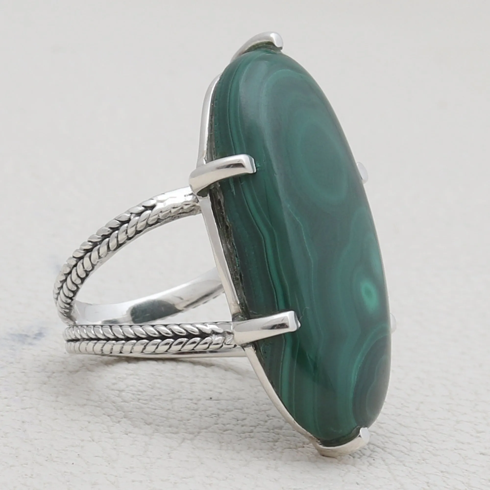 Malachite Silver Rings
