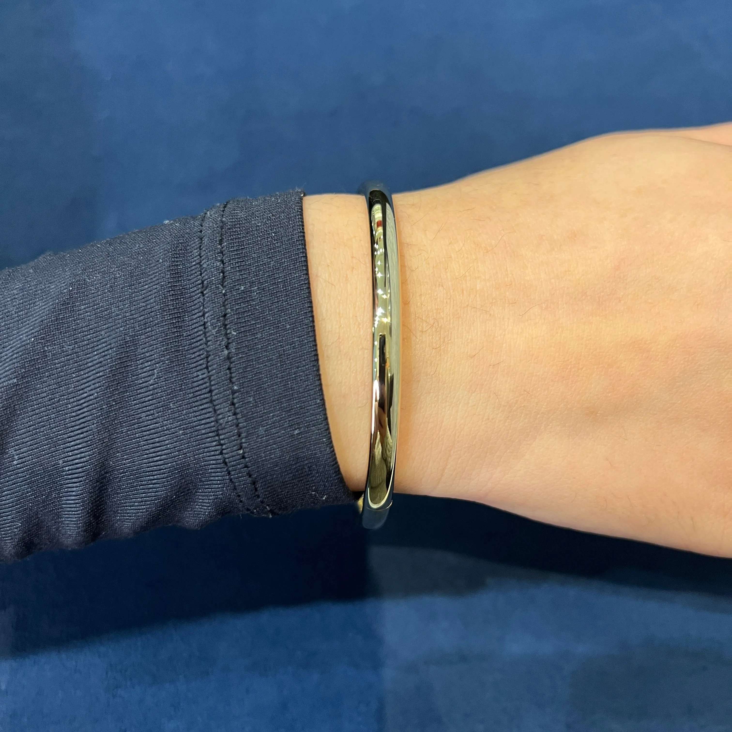 Marathon Sterling Silver (5mm) 14K Gold Filled Polished Bangle