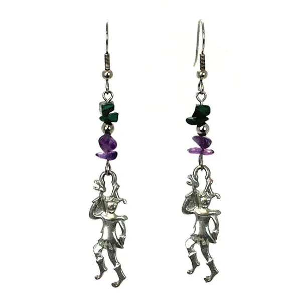 Mardi Gras Jester Earrings, Pewter