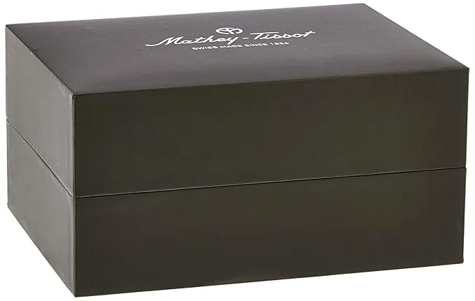 Mathey-Tissot Leather Swiss Made Analog Black Dial , Black Band Men Watch - H1886CHATAN