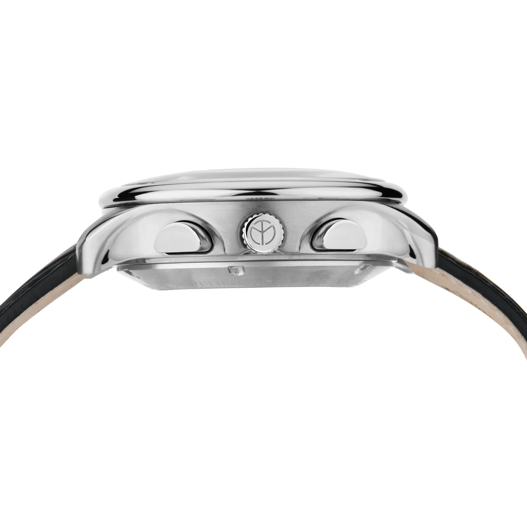 Mathey-Tissot Leather Swiss Made Analog Black Dial , Black Band Men Watch - H1886CHATAN
