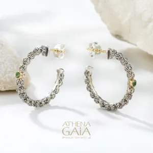 Meadow Breeze Single Round Stone Hoop Earrings