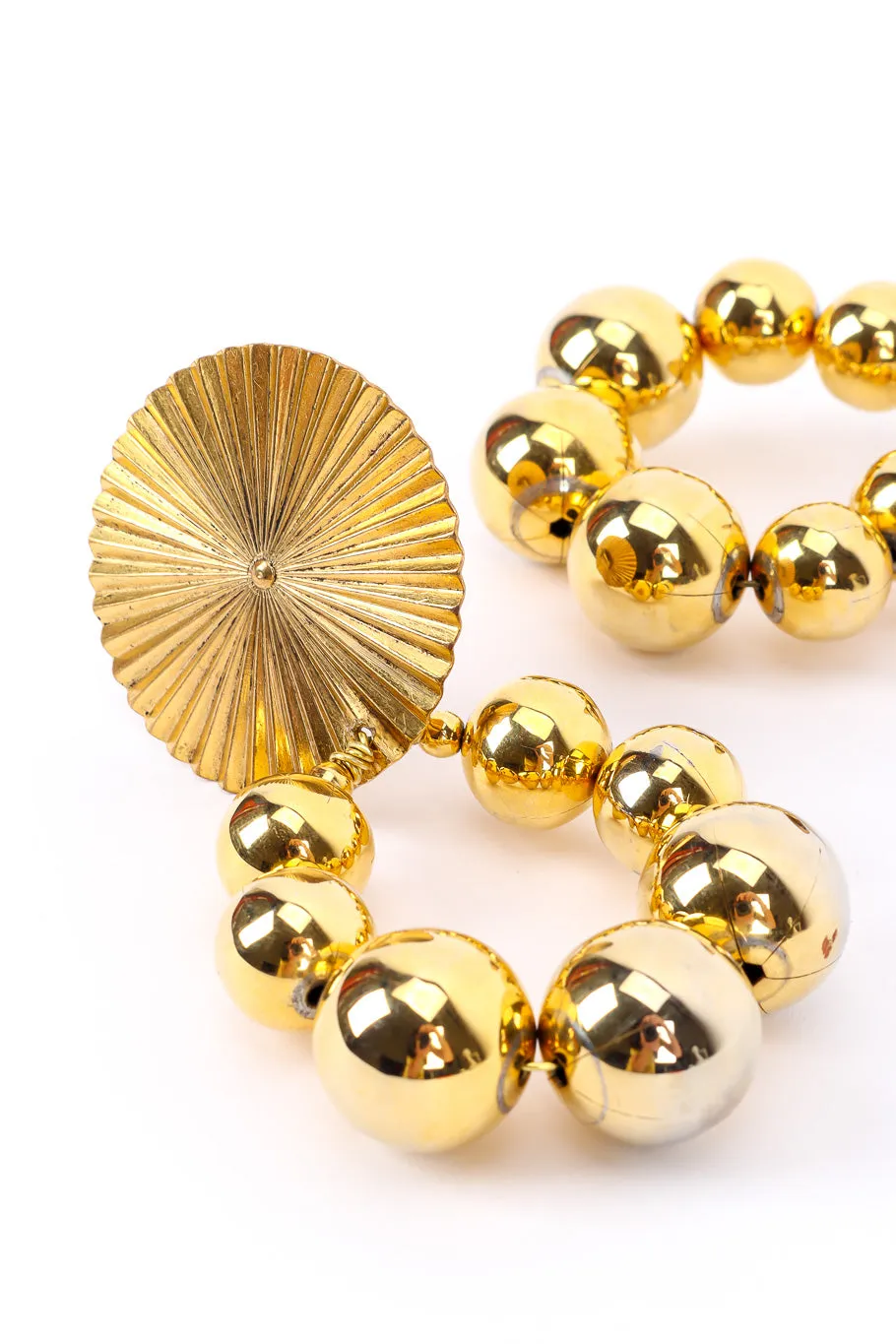 Medallion Disc Hoop Drop Earrings