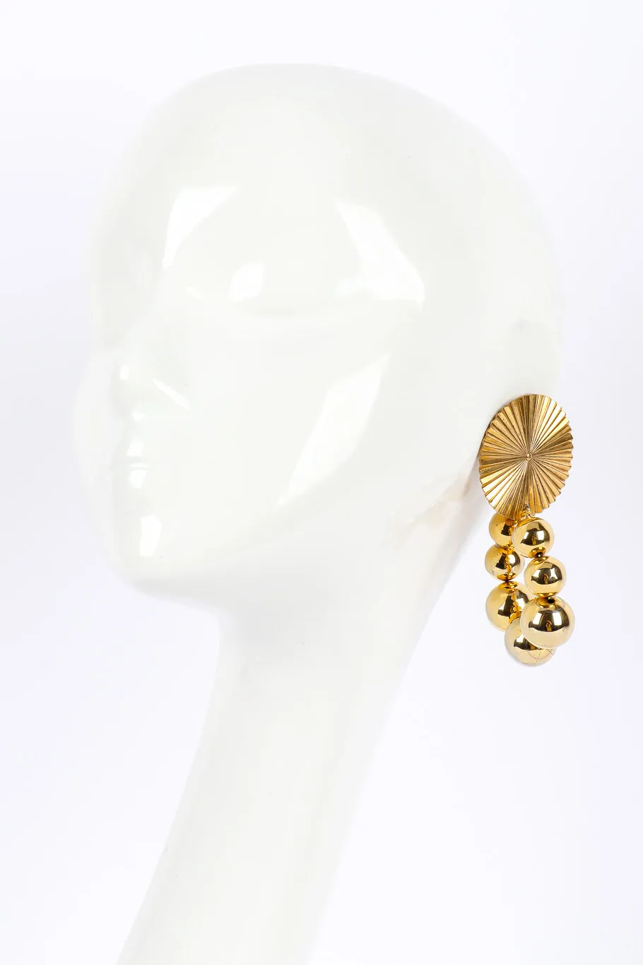 Medallion Disc Hoop Drop Earrings