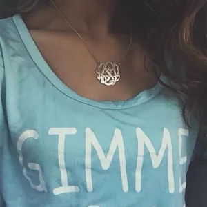 Medium Sterling Silver Monogram Necklace