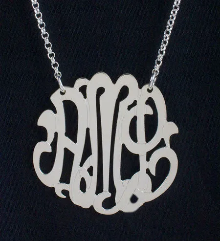 Medium Sterling Silver Monogram Necklace