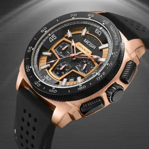 MEGIR Men's Casual Watches Silicone Band Waterproof Military Chronograph Sport Watch Army Quartz Wristwatches Relogio Masculino