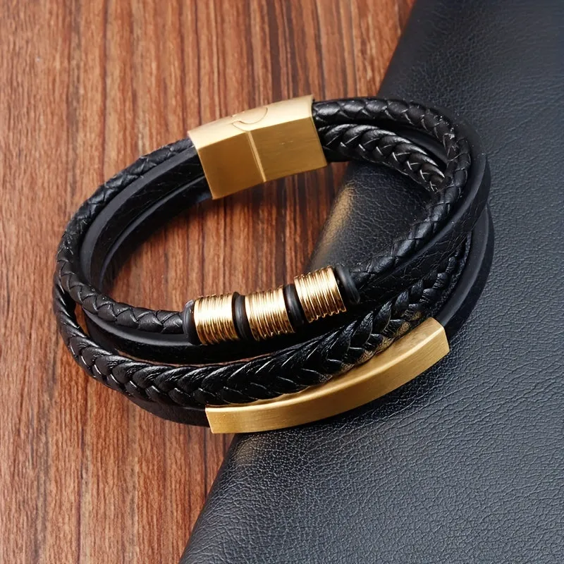 Men's Hand Woven Leather Rope Bracelet