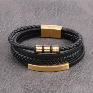 Men's Hand Woven Leather Rope Bracelet