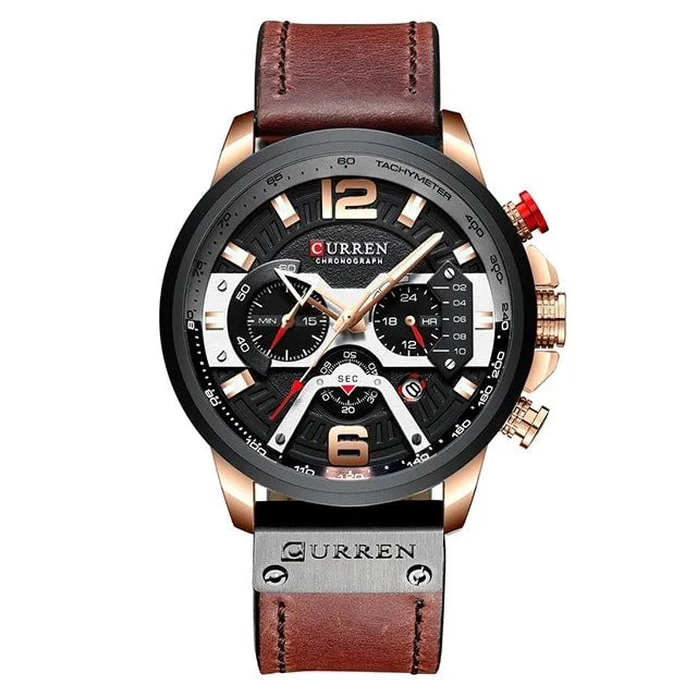 Men's Leather and Metal Strap Watches