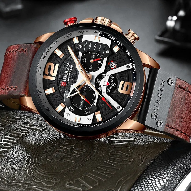 Men's Leather and Metal Strap Watches