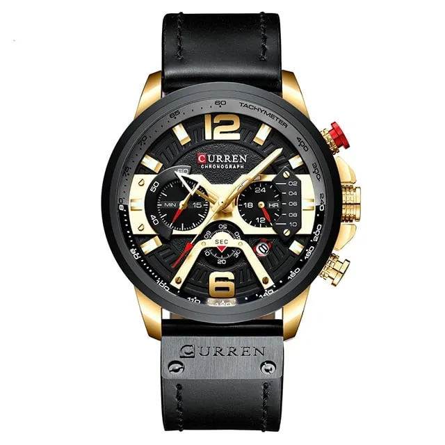 Men's Leather and Metal Strap Watches