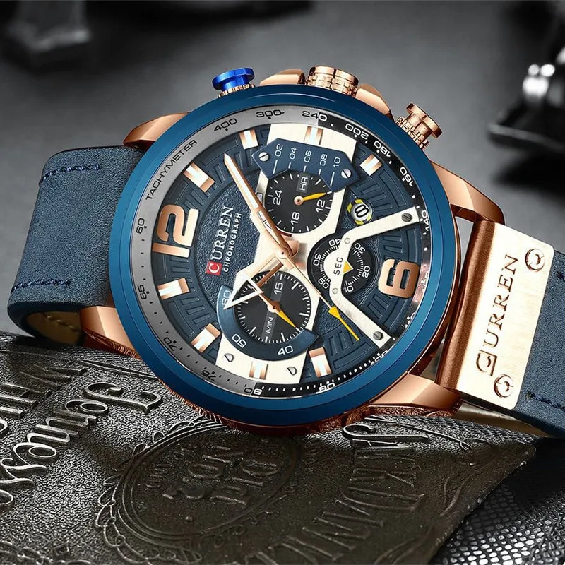 Men's Leather and Metal Strap Watches
