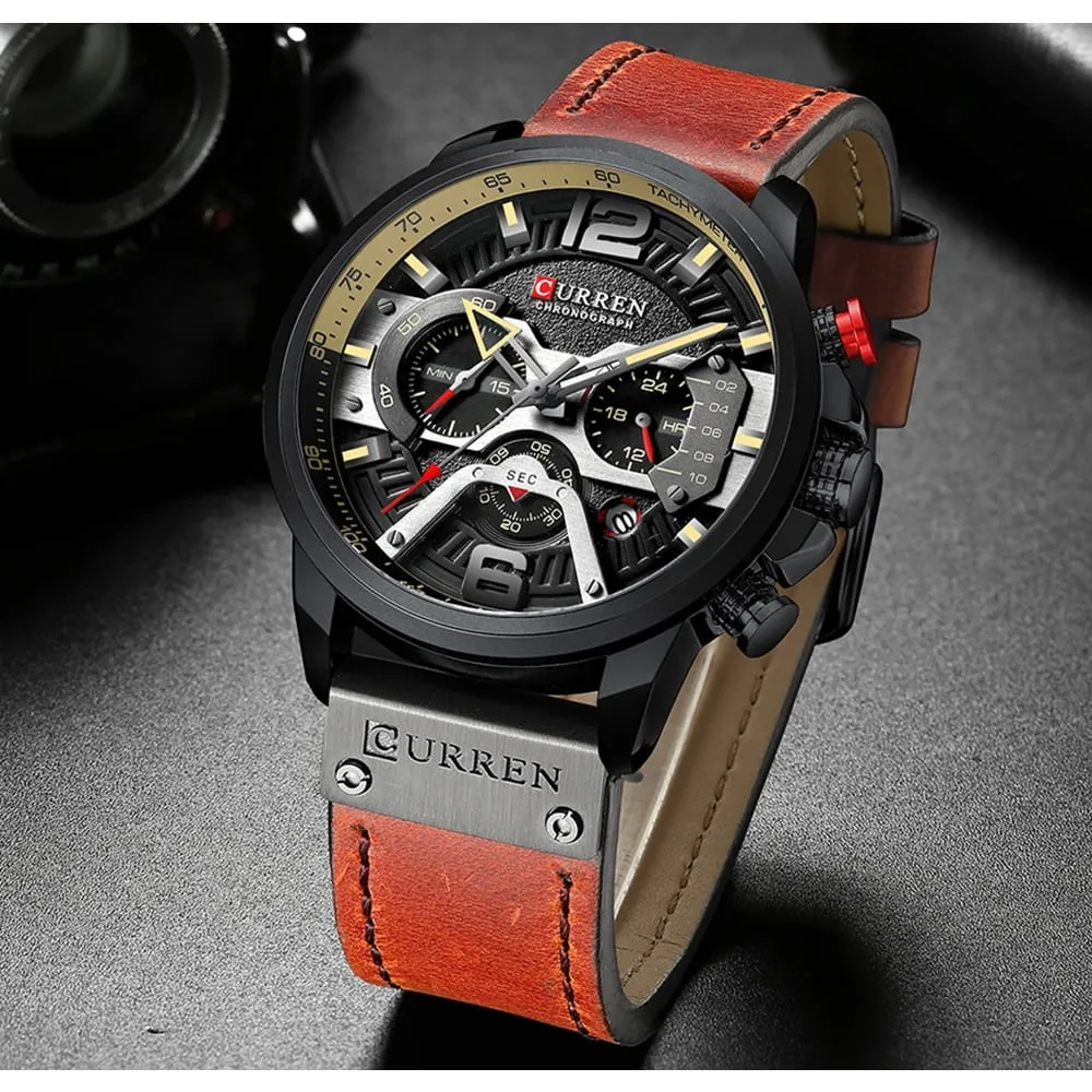 Men's Leather and Metal Strap Watches