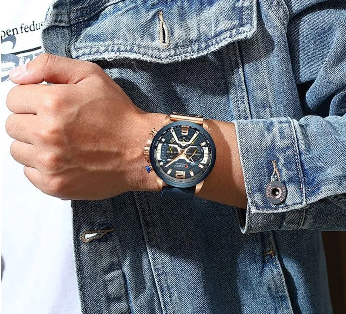 Men's Leather and Metal Strap Watches