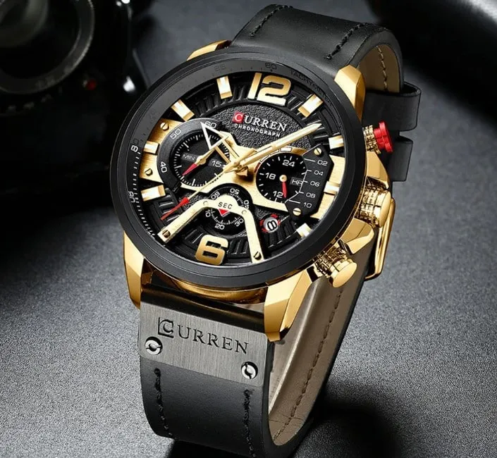 Men's Leather and Metal Strap Watches
