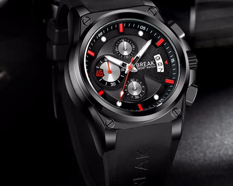 Men's Luxury Rubber Band Sport Wristwatches