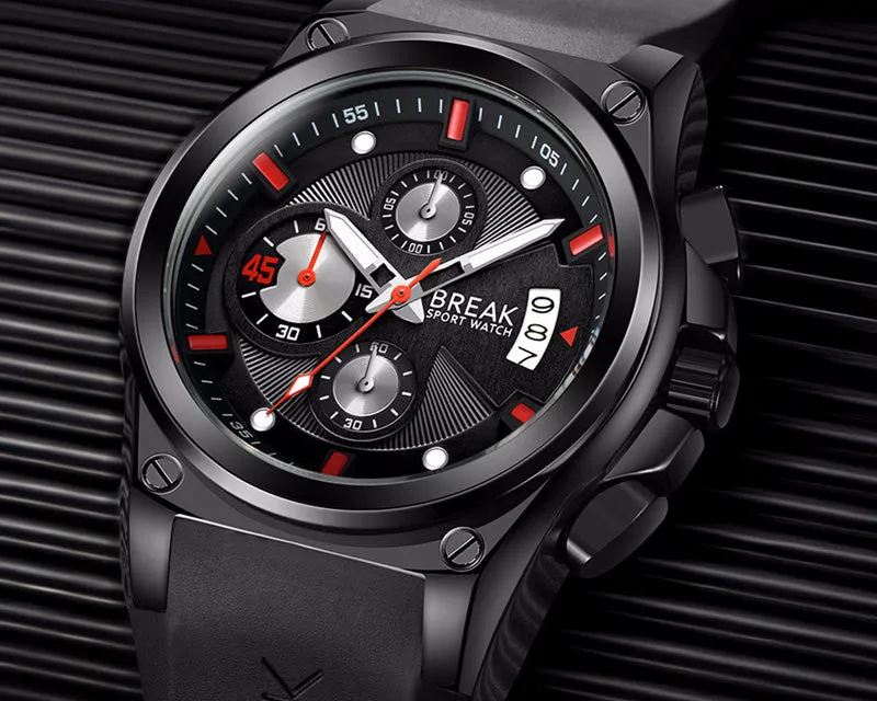 Men's Luxury Rubber Band Sport Wristwatches