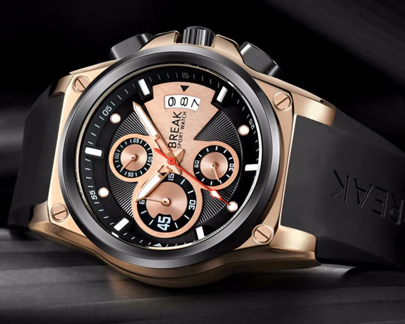 Men's Luxury Rubber Band Sport Wristwatches