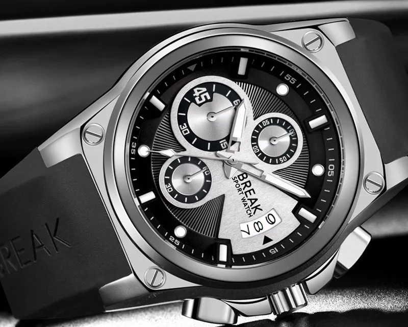 Men's Luxury Rubber Band Sport Wristwatches