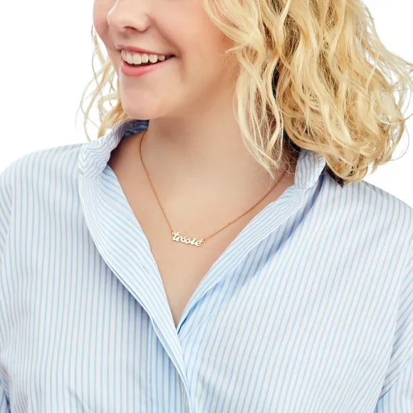 Metal Nameplate Necklace