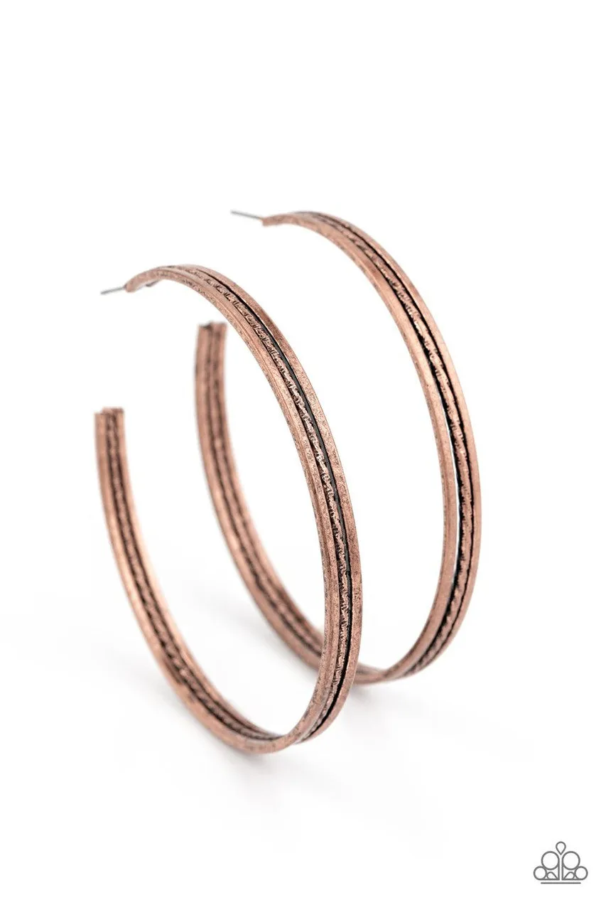 Midtown Marvel Copper Paparazzi Earrings