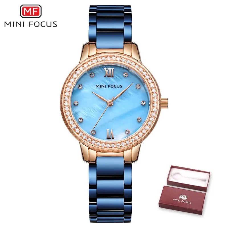 MINI FOCUS Luxury Fashion Women Watches Lady Watch Stainless Steel Dress Woman Watch Quartz WristWatches Valentine Gift
