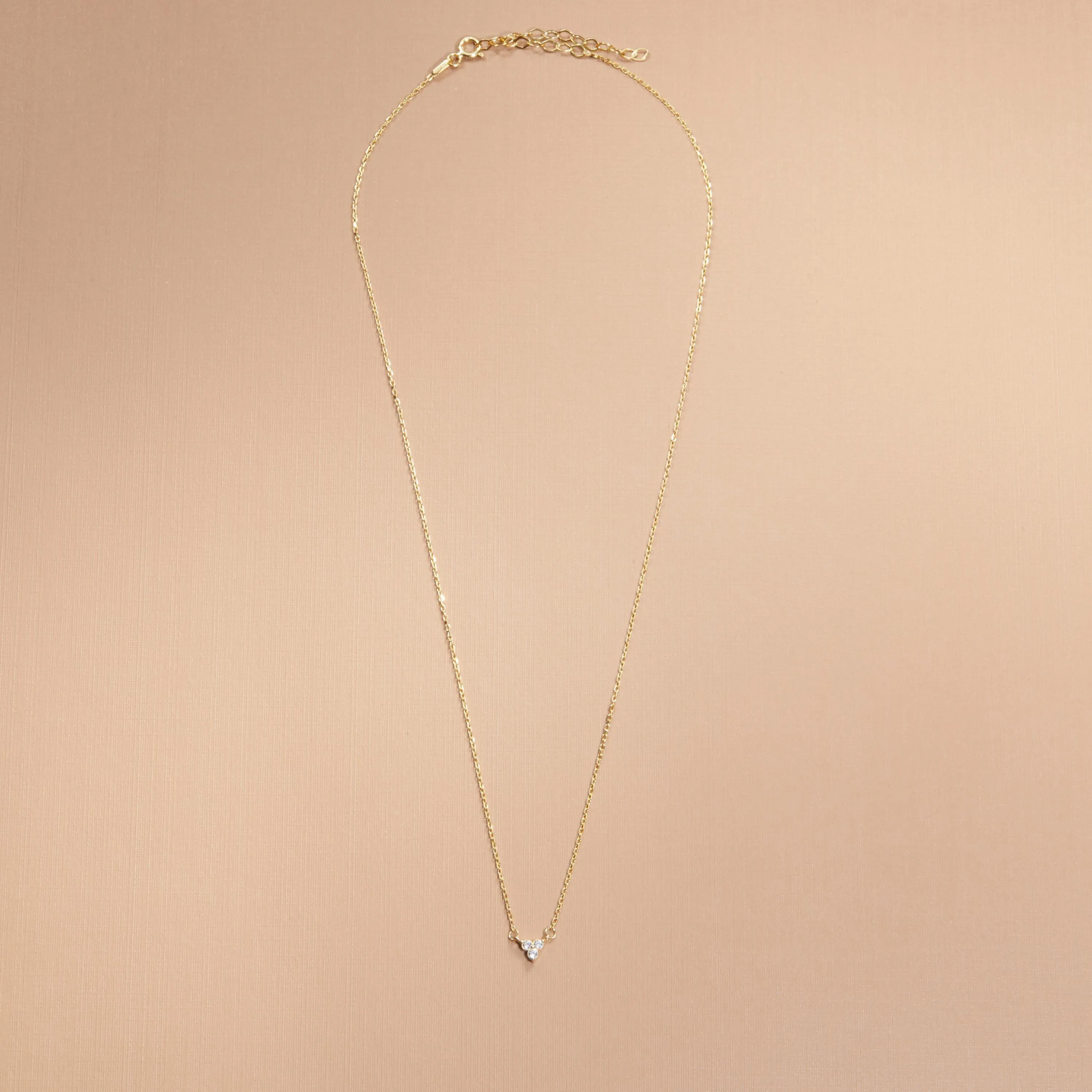 Minimalist Dainty CZ Diamond Necklace - 18K Gold Vermeil