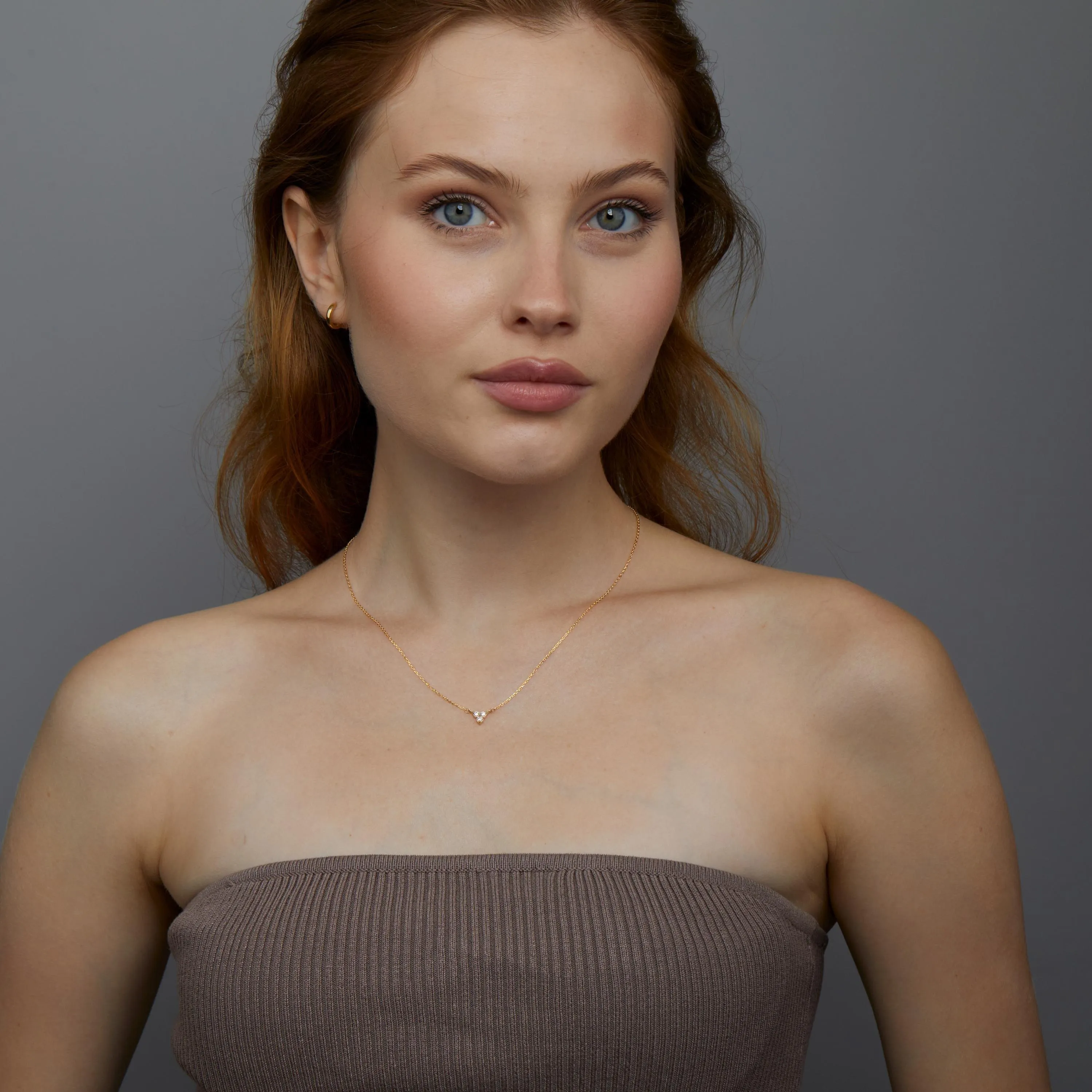 Minimalist Dainty CZ Diamond Necklace - 18K Gold Vermeil