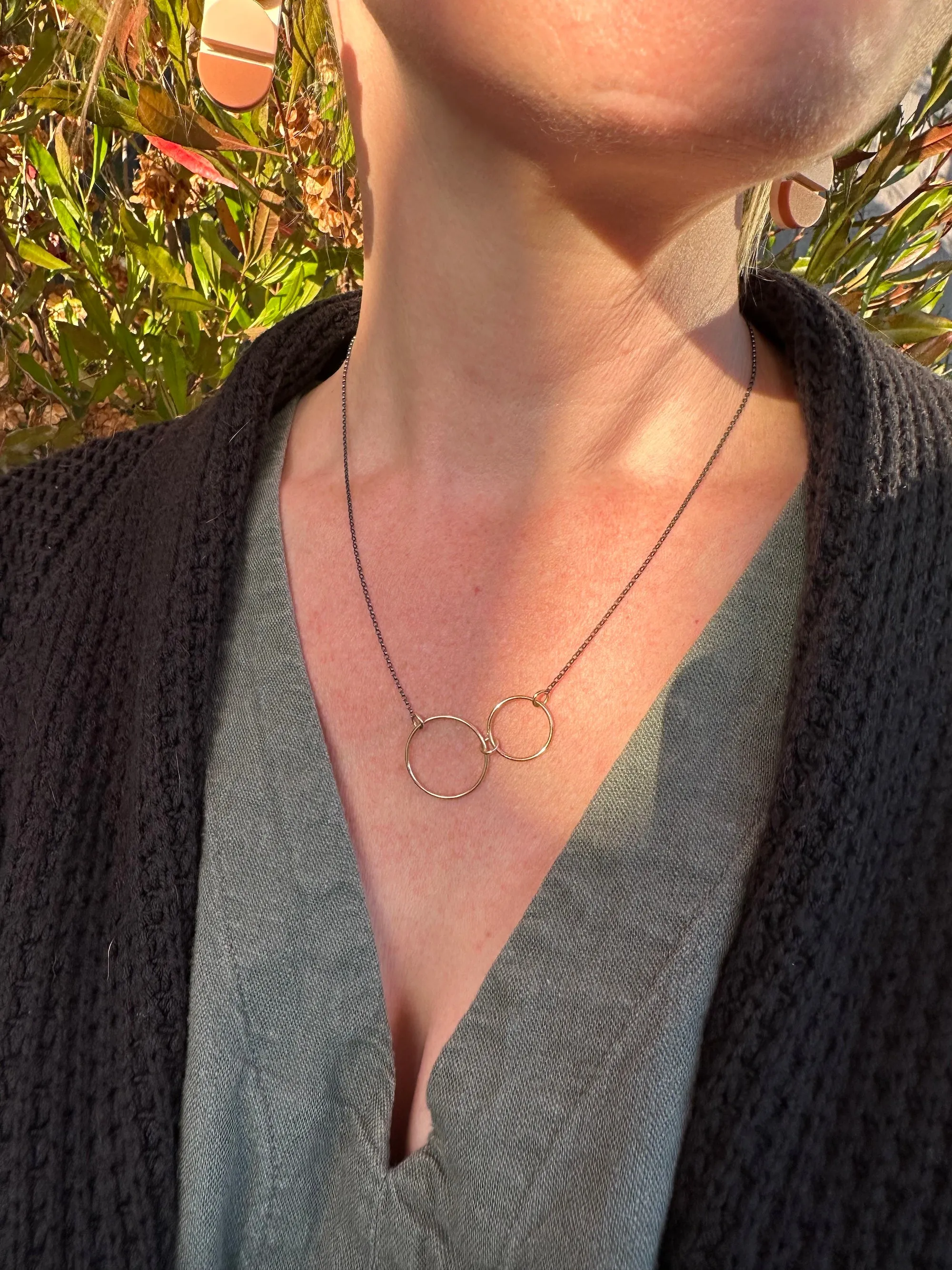 Minimalist Double Circle Necklace