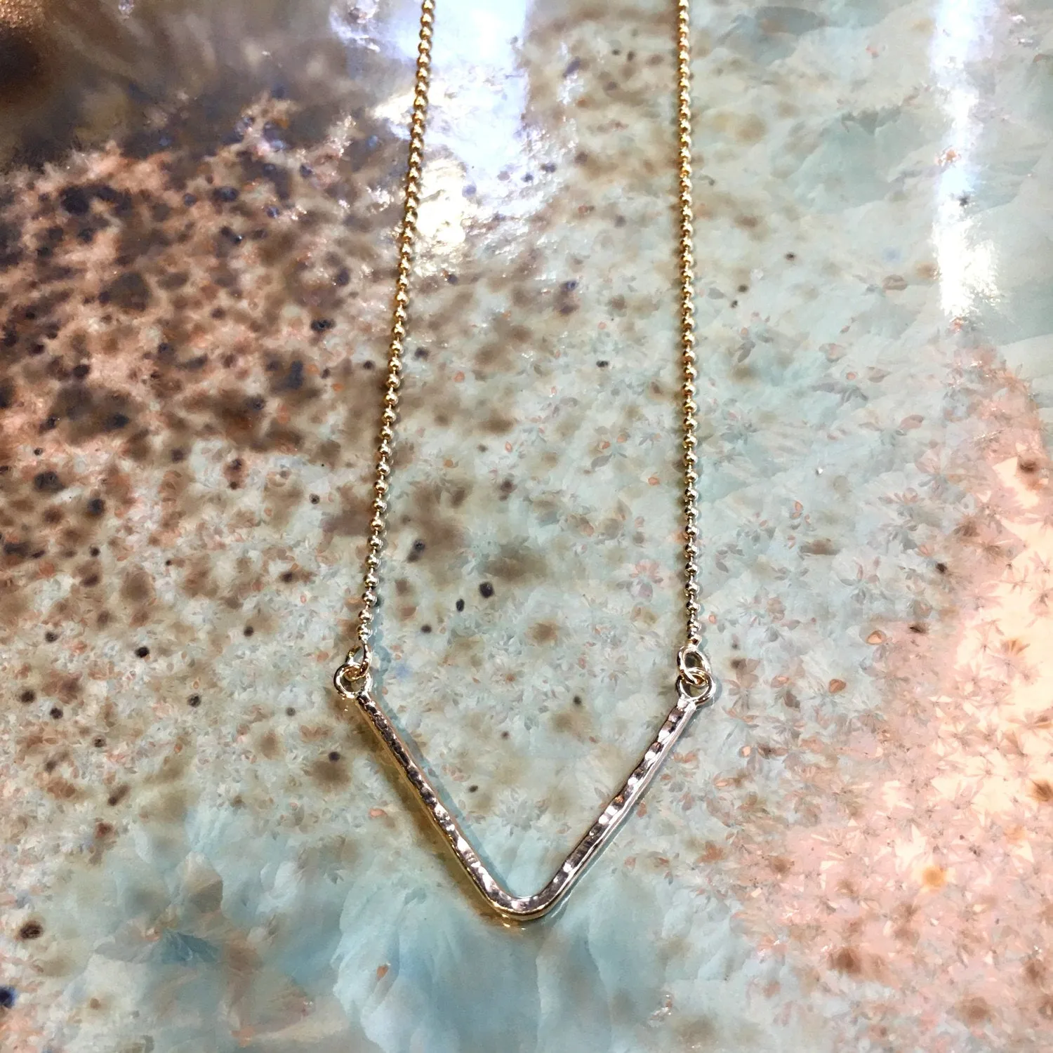 Minimalist Gold V Necklace  - Inclination.