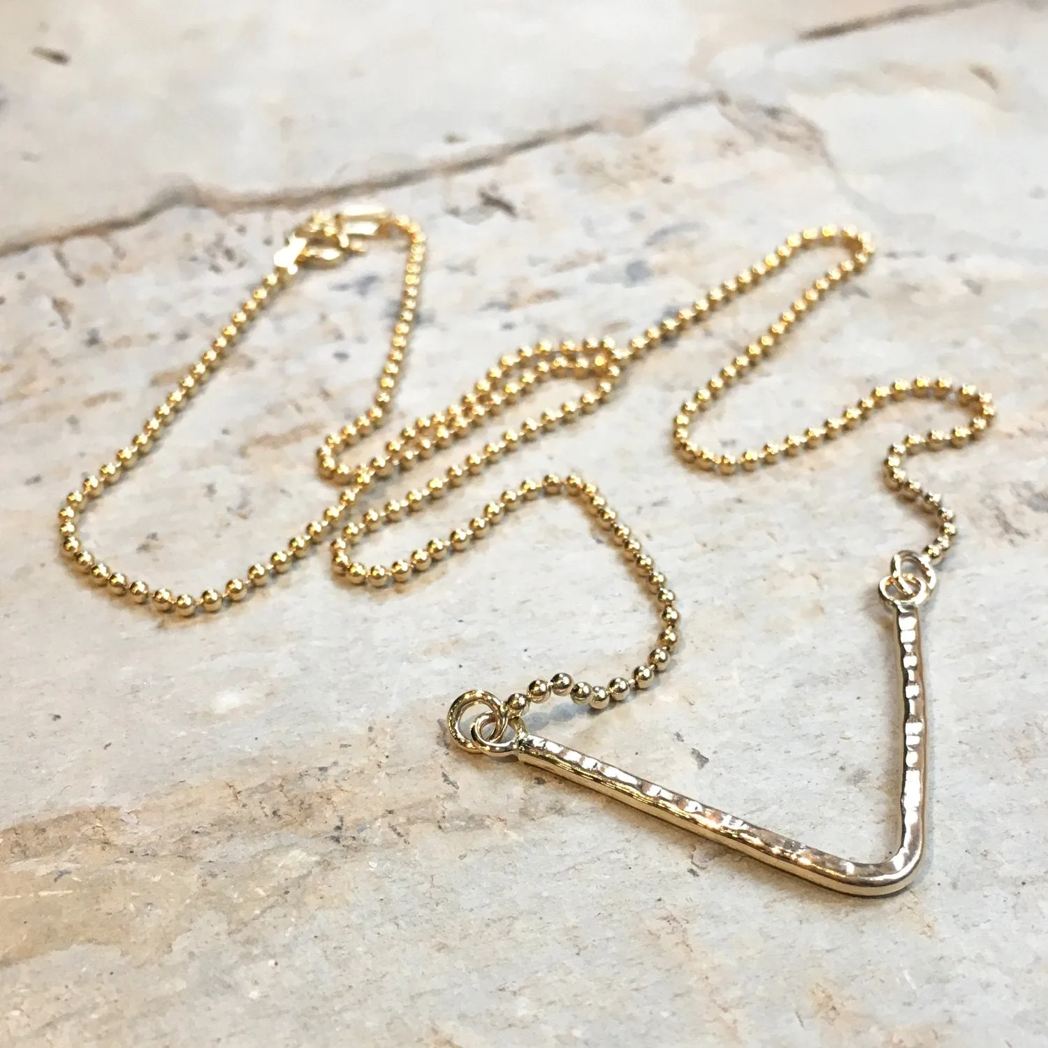 Minimalist Gold V Necklace  - Inclination.
