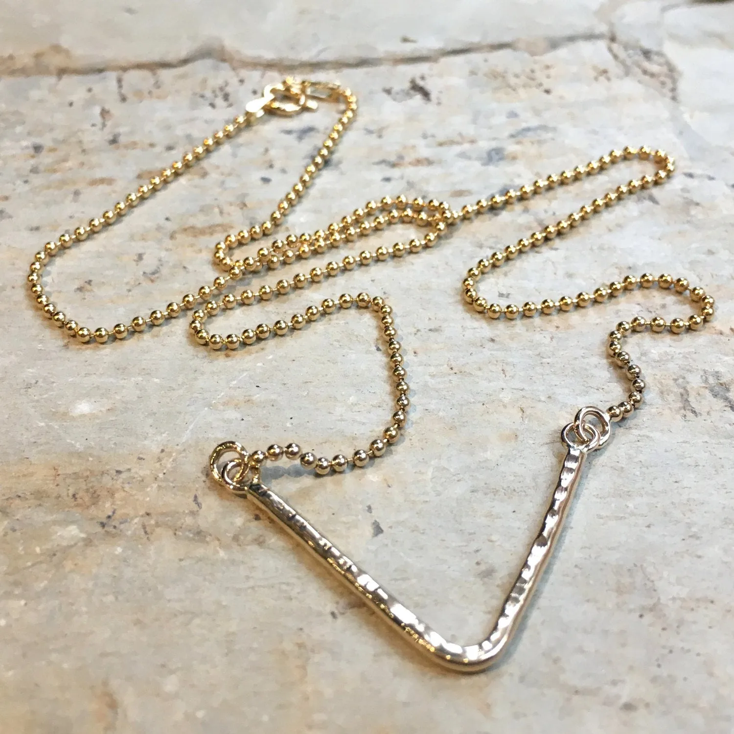 Minimalist Gold V Necklace  - Inclination.