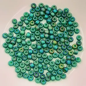 Miyuki Seed Beads Size 6 Matte Transparent Green AB 7.5gm Bag