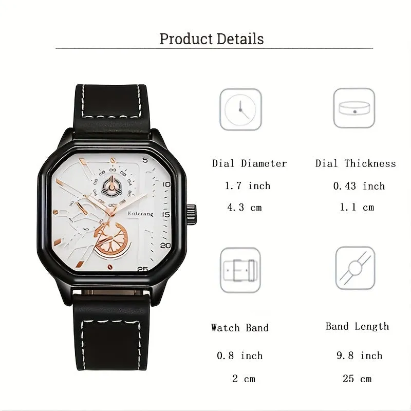 Modern Square Mens Quartz Watch
