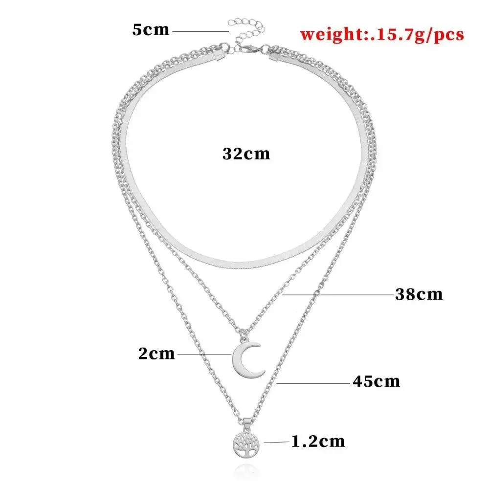 Modernd Luxury 2021 New Gold Coin Layered Chain Necklace For Women And Girls Stylish Pearl Moon Choker Collar butterfly Necklace