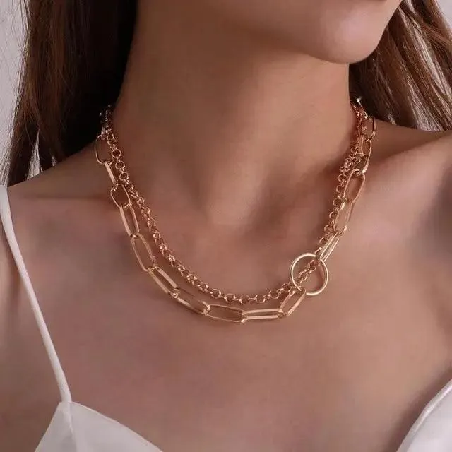 Modernd Luxury 2021 New Gold Coin Layered Chain Necklace For Women And Girls Stylish Pearl Moon Choker Collar butterfly Necklace