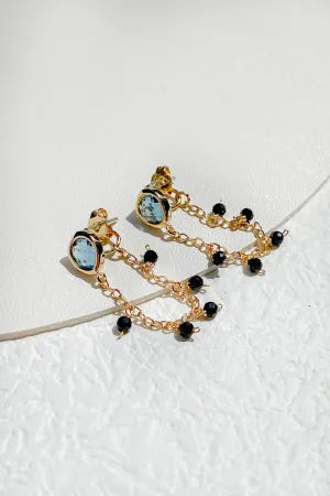 Mona Gemstone Chain Earrings