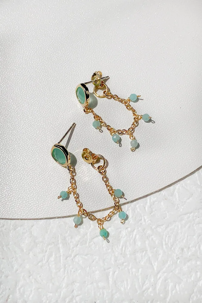 Mona Gemstone Chain Earrings
