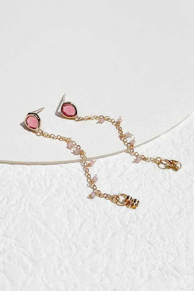 Mona Gemstone Chain Earrings