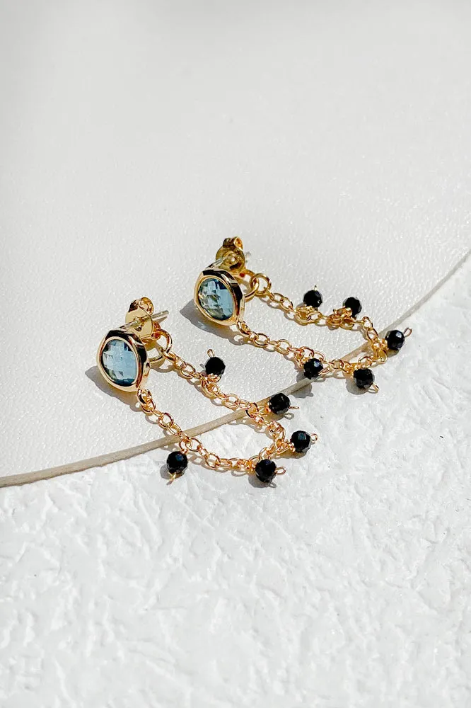 Mona Gemstone Chain Earrings