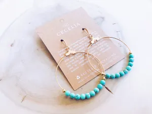 Moonlight Gemstone Gold Plated Hoop Earrings