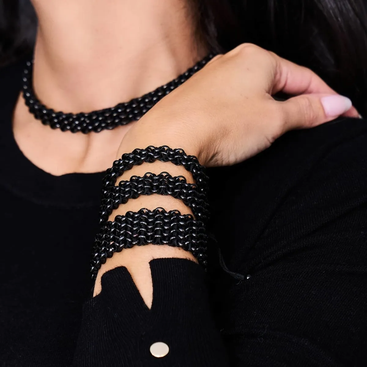 Mountain Gorilla Links | Deluxe Kismet Bracelet | Black x Gunmetal